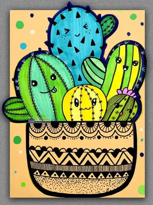 线条画图片大全装饰画 儿童线条创意画