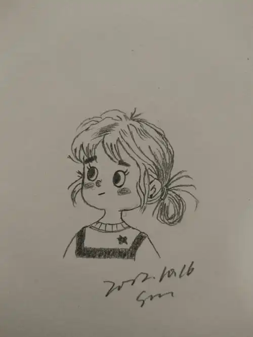 精致的人,我是圆脸,就占了一个脸圆,烦恼#临摹 #自学画画  #简笔画