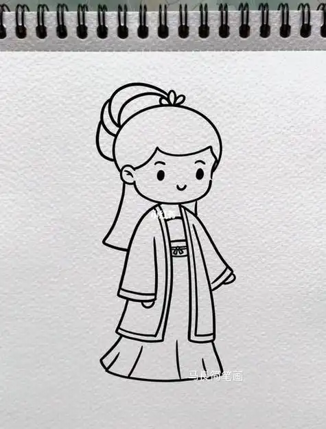 简笔画|可爱古风小姐姐人物小头像女孩卡通简笔画头像儿童画人文