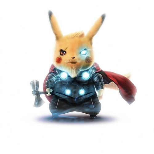 皮卡丘化身其他动漫人物,调皮地死侍,酷酷的雷神,还有魔人布欧