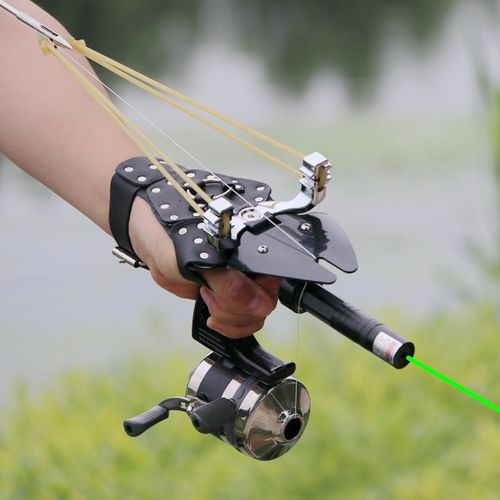 新款射鱼神器打鱼弹弓套装激光捕鱼高精度鱼镖一体多功能射鱼弹工