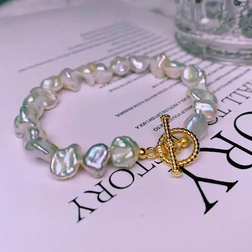 异形巴洛克珍珠手链简约气质14kins小众设计手链