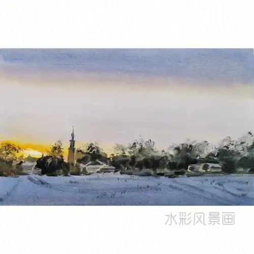 水彩风景画步骤图