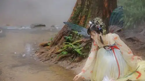 汉服小仙女唯美蝶翼梦幻写真,高清壁纸图片,可爱美女-回车桌面