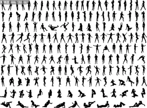 运动人物姿势大全人物剪影素材