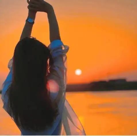 头像黄昏女背影