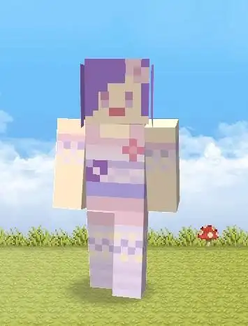 我的世界皮肤女展开粉色长发