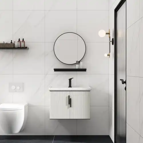 轻奢现代浴室柜太空铝合金浴室镜柜洗漱台组合挂墙小户型洗脸盆