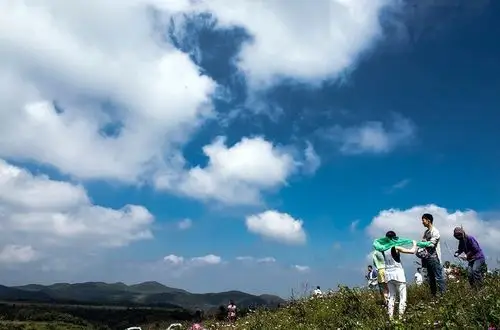 仰望蓝天白云飘