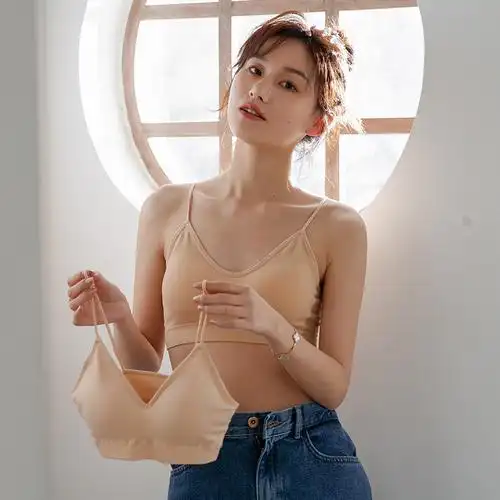 ceba2件装美背文胸内衣女夏薄款无钢圈抹胸少女吊带背心网红裹胸视频