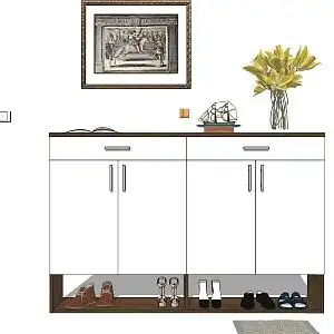 08现代边柜鞋柜su草图模型下载