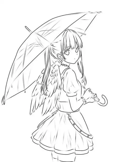 二次元手绘线稿 有喜欢手绘的吗