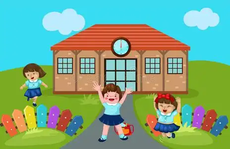 幼儿园挂画风景可爱的幼儿园照片