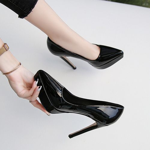 气质百搭12cm防水台超高跟鞋细跟尖头性感夜店单鞋