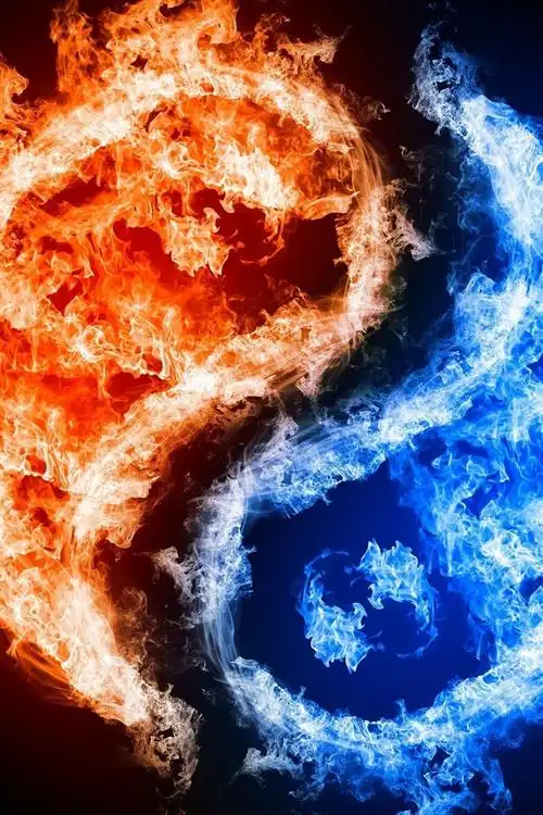 壁纸 太极图形蓝色与红色火焰 2560x1920 hd 高清壁纸, 图片, 照片