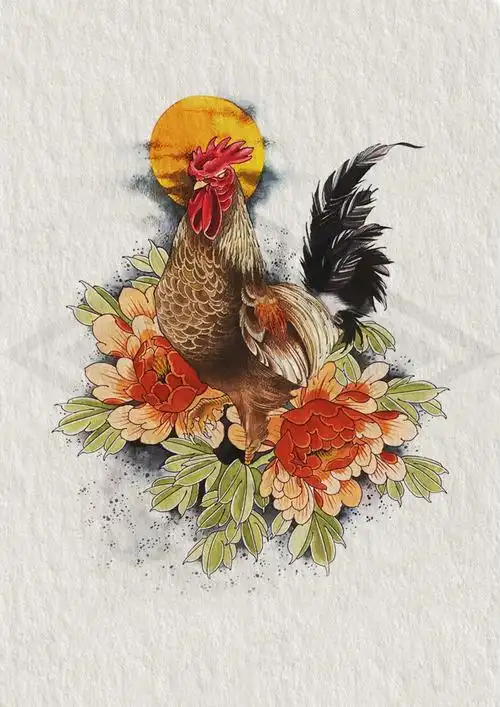 传统纹身题材鸡