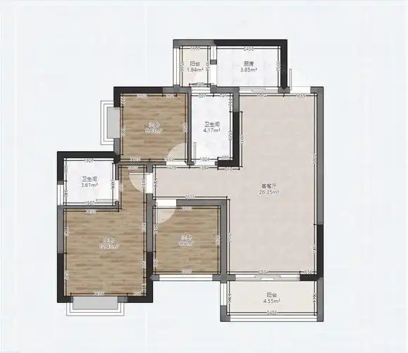 天誉城江景房卧室看江大三房两卫业主急卖实验二小地铁口