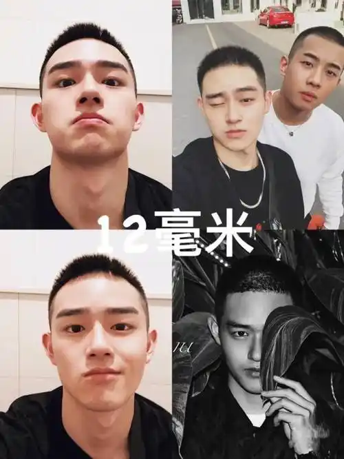 12mm,圆寸,各种发质都适合9mm6mm3mm圆寸是寸头造型中最受欢迎也最