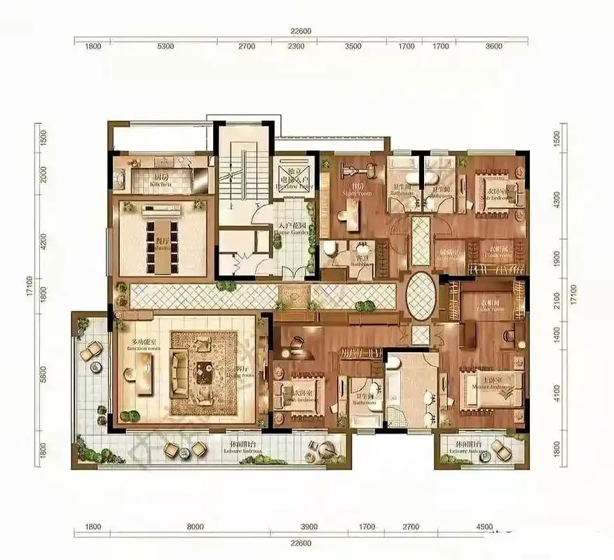 超级漂亮的326平米大平层户型
