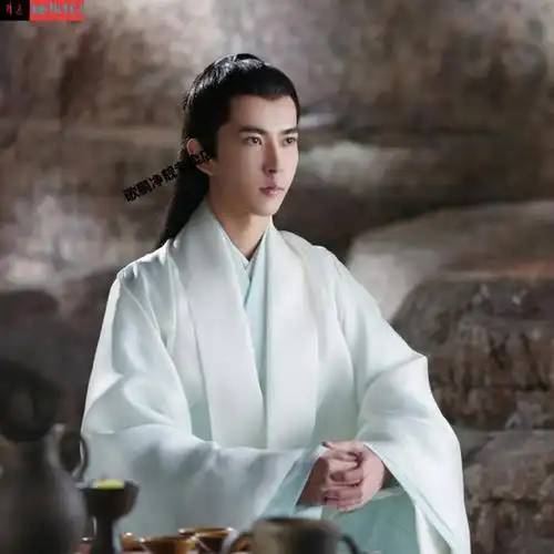 夏季古装男汉服公子衣服男古装服装公子侠客帅气飘逸汉服男书生浅绿色