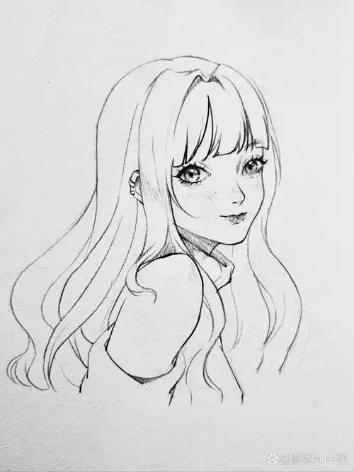 精致少女漫画手绘线稿 96动漫绘画线稿步骤基础图 16615找到