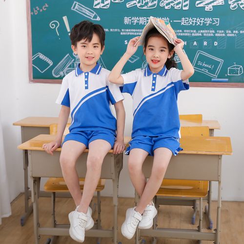 夏季校服小学生儿童短袖裤子蓝色套装幼儿园学院校服