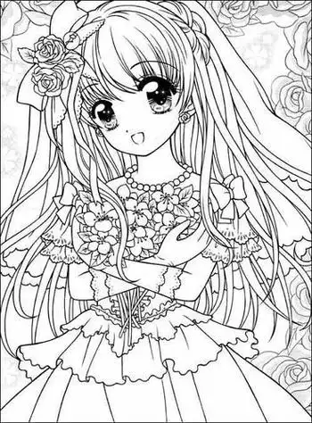 少女美丽漂亮公主美少女简笔画图片美少女简笔画黑白色8一12岁简笔画