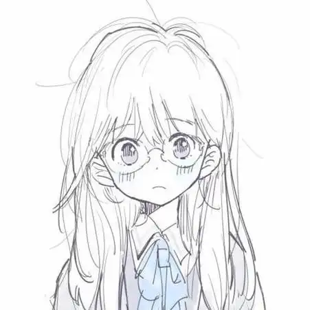 简单二次元女生铅笔画头像
