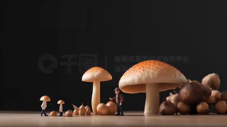 蘑菇和微缩人物医疗场景摄影图ai图片免费下载_png格式_4368像素_编号