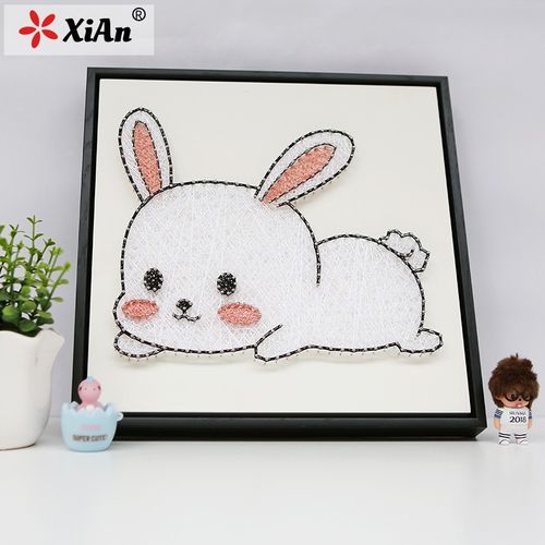 钉子绕线画diy手工制作礼物材料兔子弦丝画纱线缠线送男女友