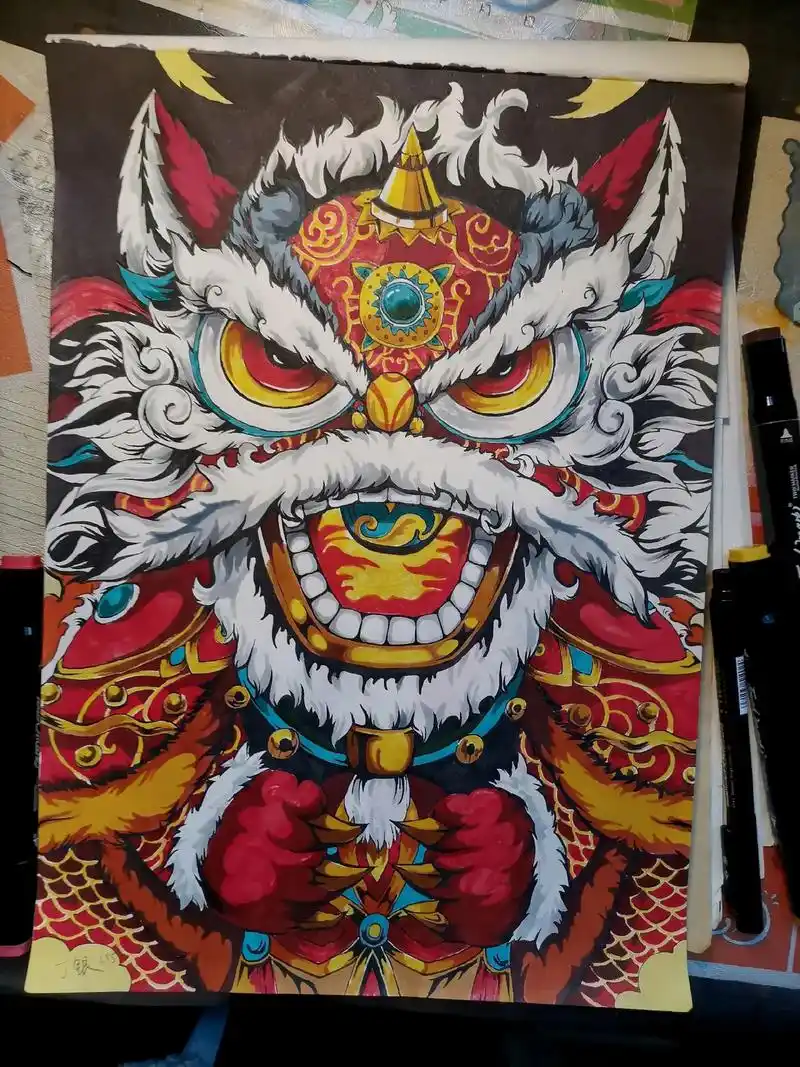 画个小年兽#新年快乐#临摹 - 抖音