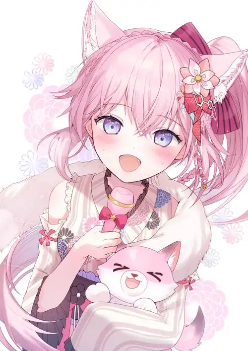 粉色猫耳博衣小夜璃,日本插画师paraffin的插画作品推荐 - 次元小镇