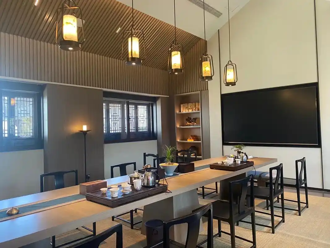 新中式风格设计半边山观堂酒店茶室