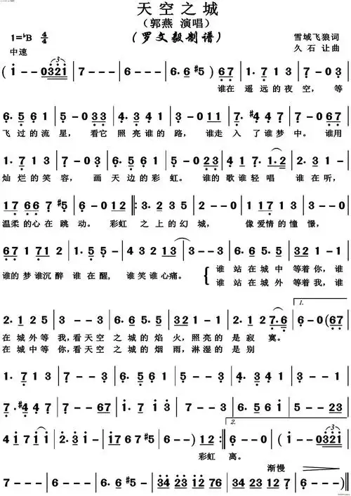 天空之城简谱1232352,天空之城12345简谱歌谱-图片大观-奇异网
