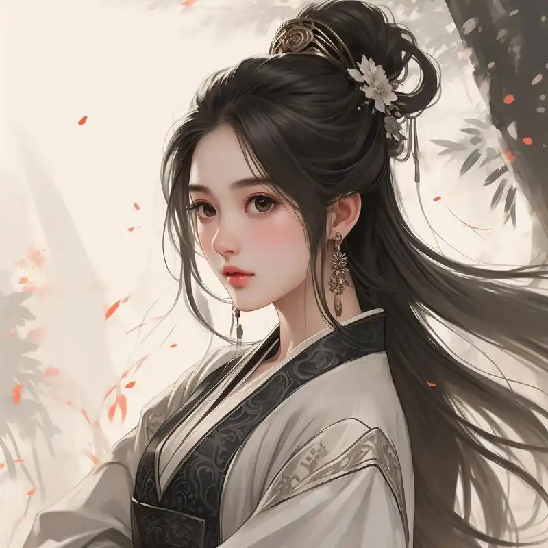 96手绘古风女生头像精选