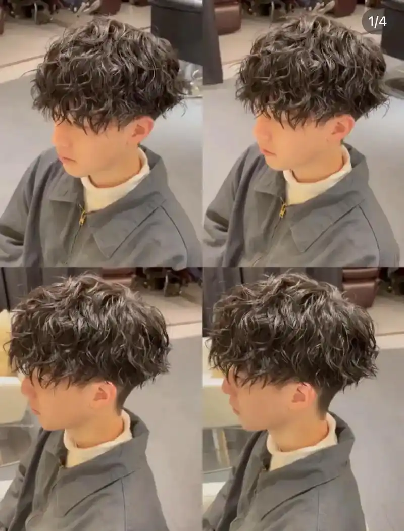 男生日系慵懒束状纹理烫 慵懒男士卷发iii - 抖音