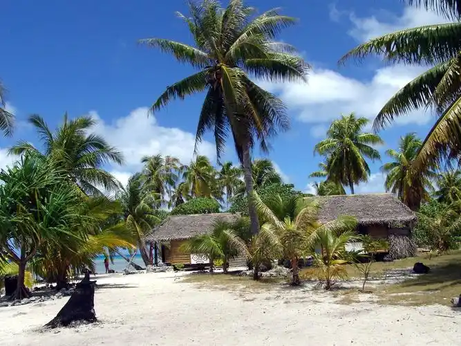 海滩椰林休闲屋 壁纸