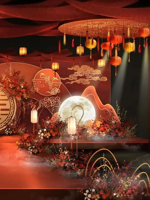 大红色新中式婚礼效果图