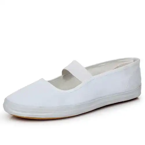 白色系带款34白网鞋帆布鞋学生体操鞋小白鞋白布鞋舞蹈鞋男女款护士鞋