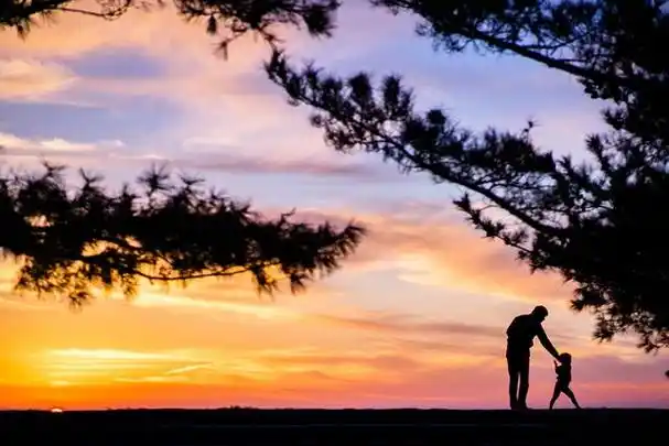 黄昏时分,一位孤独的老人漫步在乡间小路上.