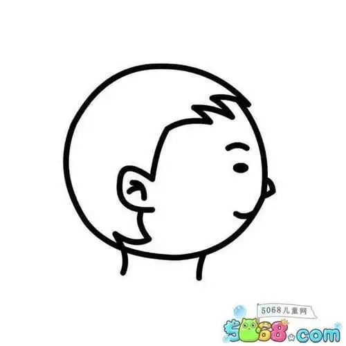 画男生侧面简笔画