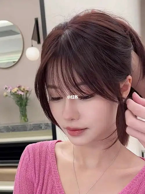 超显脸小法式八字刘海87扎发修饰高颧骨