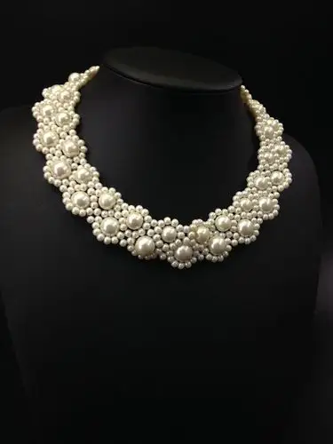 2015时装周欧美大牌珍珠项链 假衣领脖颈项链