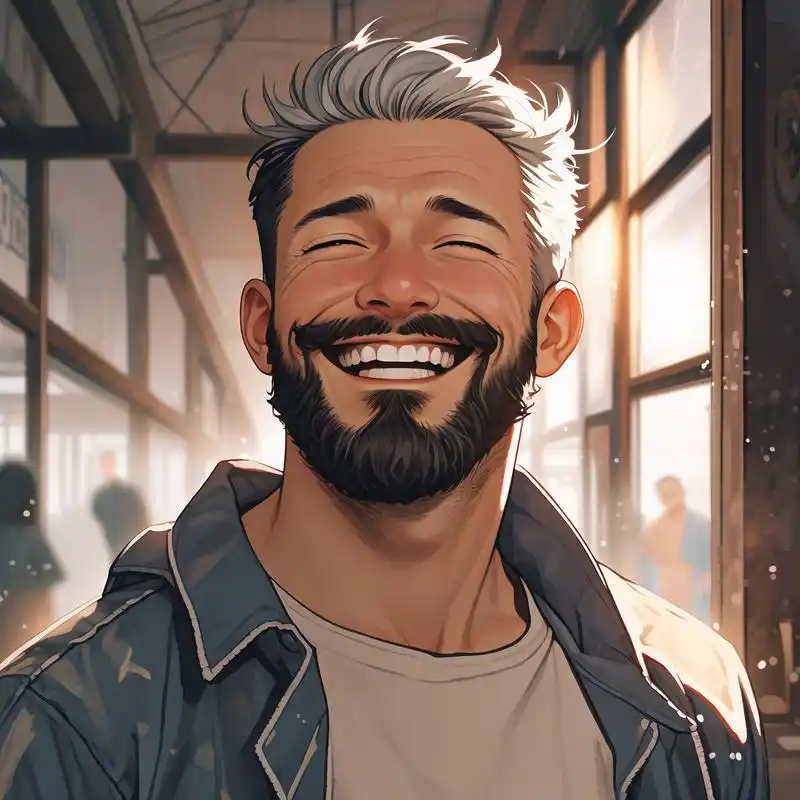 😎胡子大叔的漫画风头像🎨 哇喔,看看这些超酷的胡子大叔漫画头像