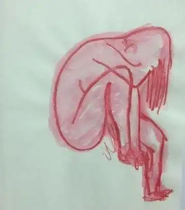 雪莉小号发布的画作,抽象,压抑的画风折射出她的内心世界多么痛苦