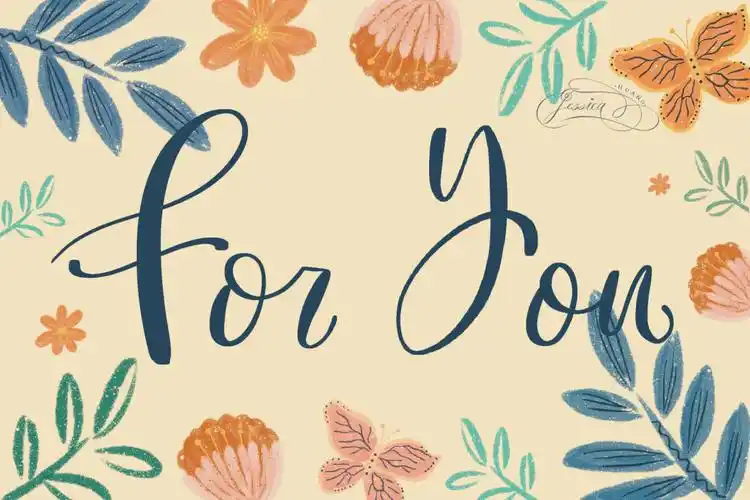 foryou原创插画x英文书法