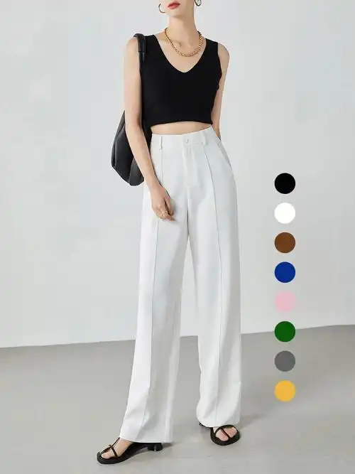 超全白色西装裤色系搭配白裤子的慵懒夏日