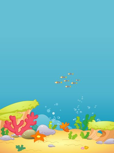 an/flash二维动画素材动态源文件海底水里场景鱼游水草海星