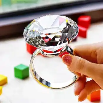 大钻戒水晶大戒指表白人造几何钻石超大钻戒生日礼物搞怪情人节礼物