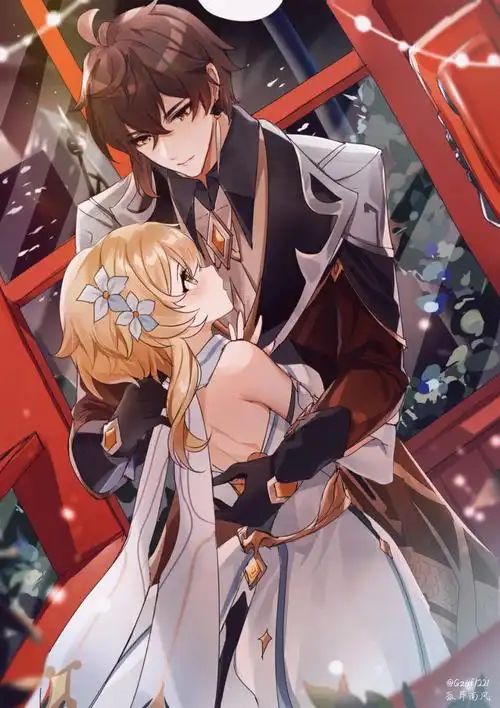 钟荧"而你温柔地掬起我"原神钟荧钟离荧离荧原神乙女向百日绘画练习